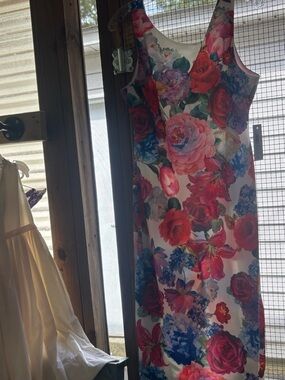 Sleeveless Floral Maxi Dress - Pink & Red Bloom Print
